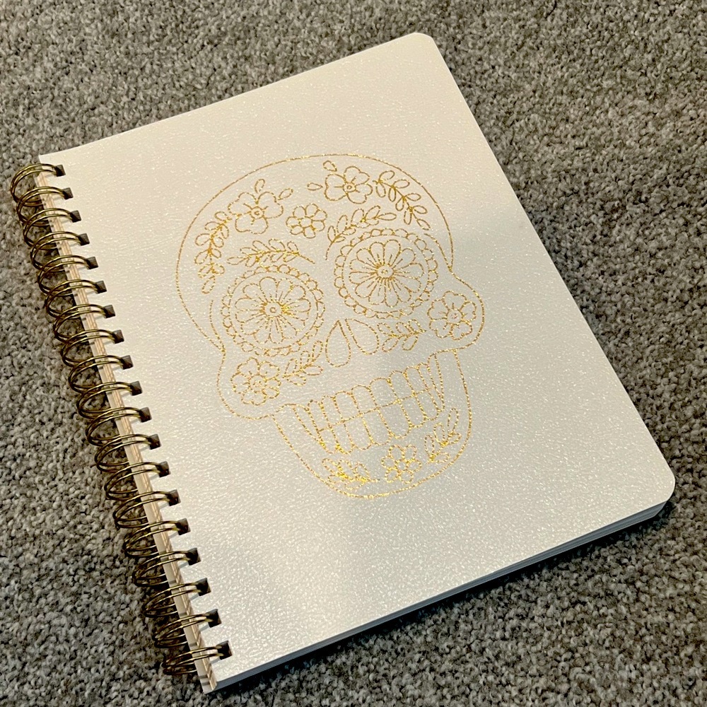 Fringe Studio Gold Floral Skull Notebook